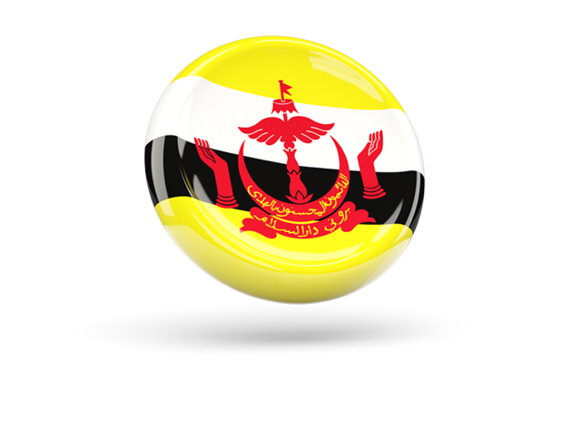 Блестящая круглая иконка. Скачать флаг. Бруней