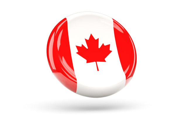 Блестящая круглая иконка. Скачать флаг. Канада