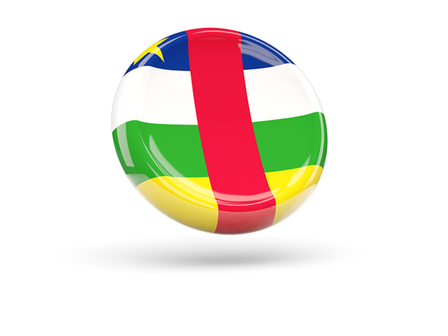 Блестящая круглая иконка. Скачать флаг. Центральноафриканская Республика