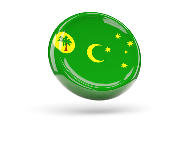 Shiny round icon. Download flag icon of Cocos Islands at PNG format