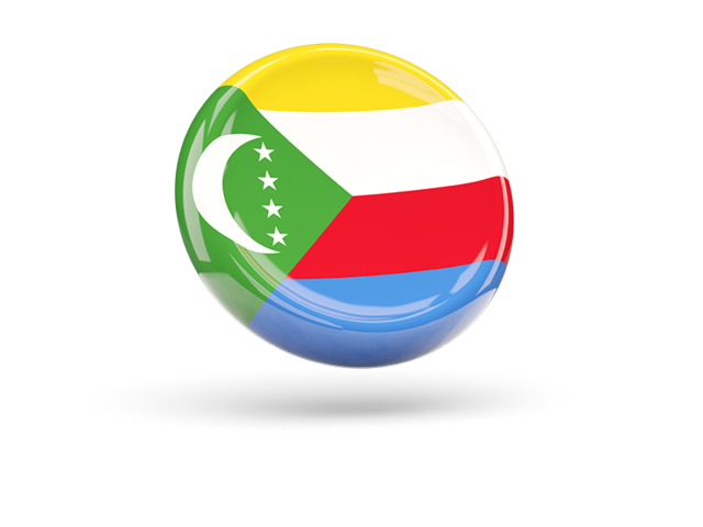 Shiny round icon. Download flag icon of Comoros at PNG format