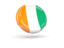 Cote d'Ivoire. Shiny round icon. Download icon.