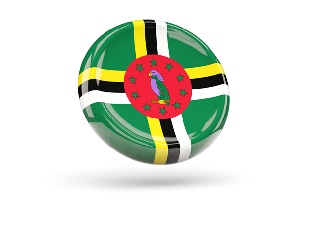 Shiny round icon. Download flag icon of Dominica at PNG format