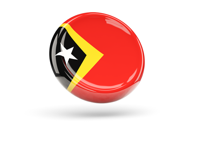 Блестящая круглая иконка. Скачать флаг. Восточный Тимор