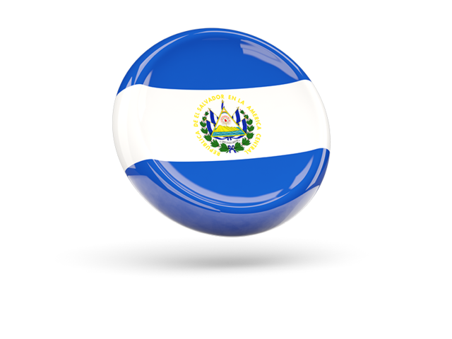 Блестящая круглая иконка. Скачать флаг. Сальвадор