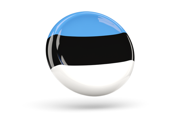 Shiny round icon. Download flag icon of Estonia at PNG format