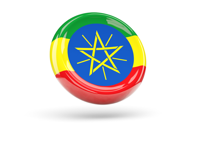 Блестящая круглая иконка. Скачать флаг. Эфиопия