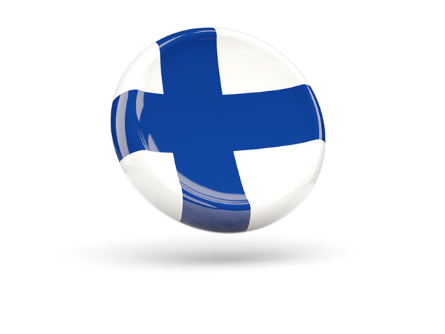 Блестящая круглая иконка. Скачать флаг. Финляндия