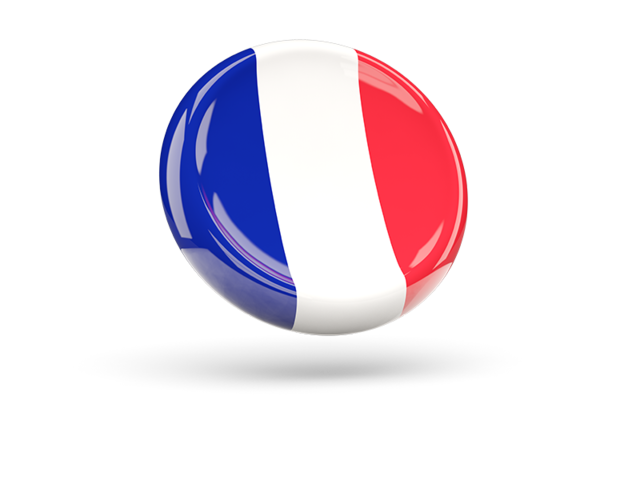 Shiny round icon. Download flag icon of France at PNG format