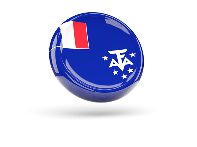 Блестящая круглая иконка. Скачать флаг. Французские Южные и Антарктические территории