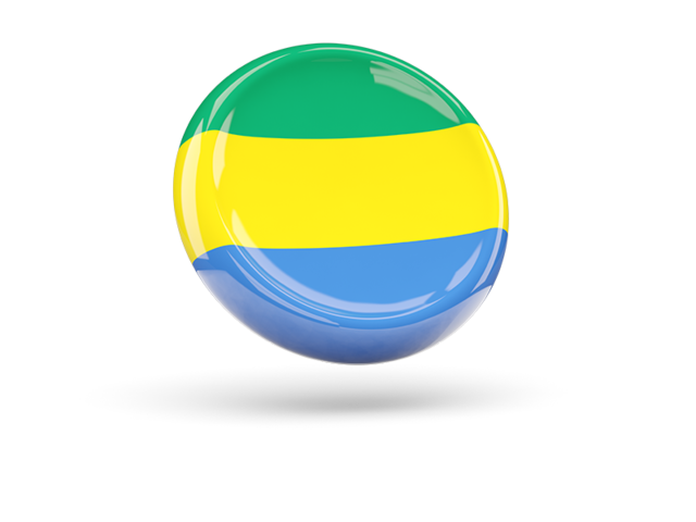 Shiny round icon. Download flag icon of Gabon at PNG format