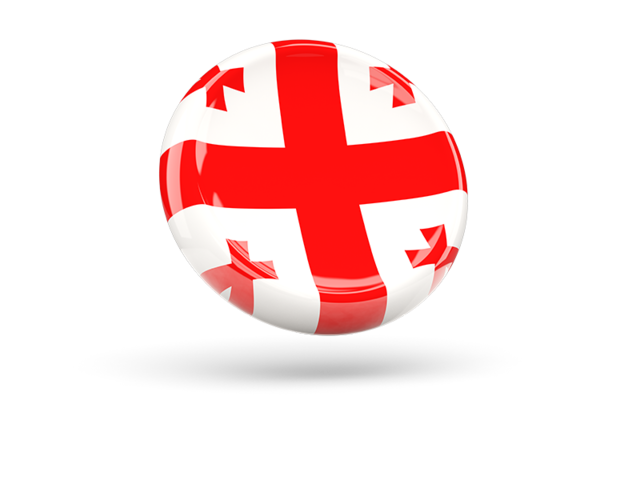 Shiny round icon. Download flag icon of Georgia at PNG format