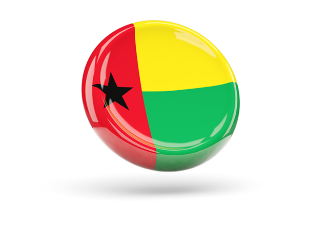Блестящая круглая иконка. Скачать флаг. Гвинея-Бисау