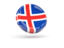 Iceland. Shiny round icon. Download icon.