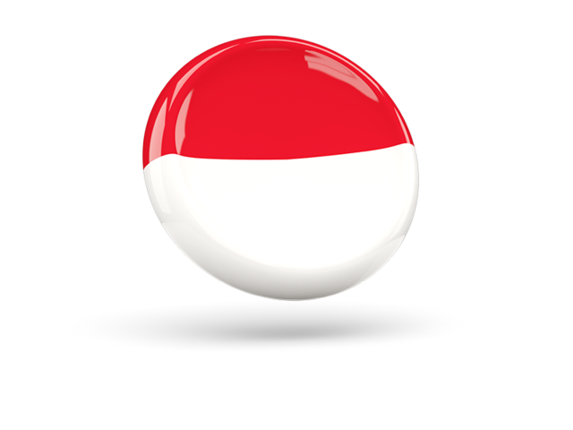 Блестящая круглая иконка. Скачать флаг. Индонезия