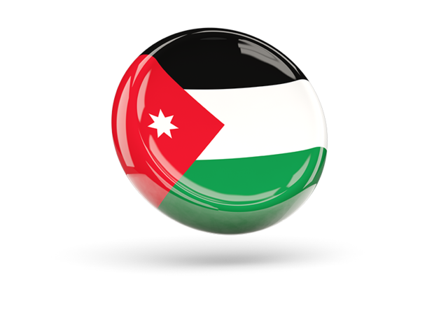Shiny round icon. Download flag icon of Jordan at PNG format