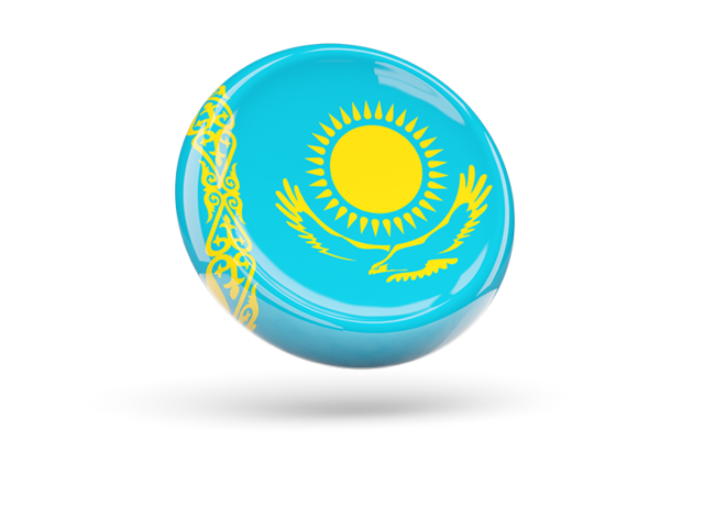 Shiny round icon. Download flag icon of Kazakhstan at PNG format