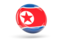 North Korea. Shiny round icon. Download icon.