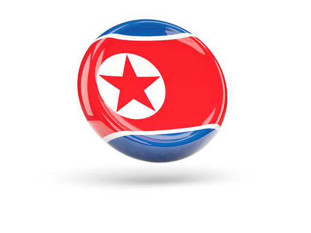 Shiny round icon. Download flag icon of North Korea at PNG format