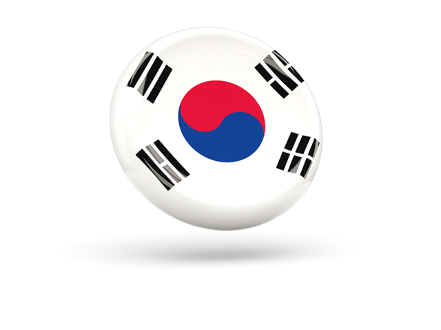 Shiny round icon. Download flag icon of South Korea at PNG format