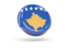 Kosovo. Shiny round icon. Download icon.