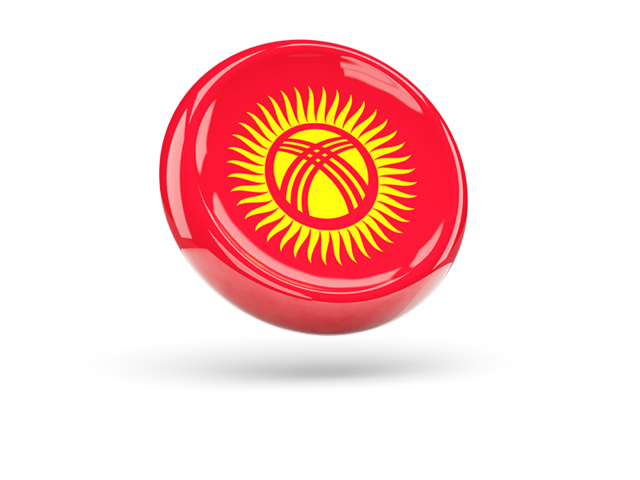 Shiny round icon. Download flag icon of Kyrgyzstan at PNG format