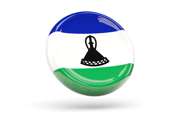 Блестящая круглая иконка. Скачать флаг. Лесото