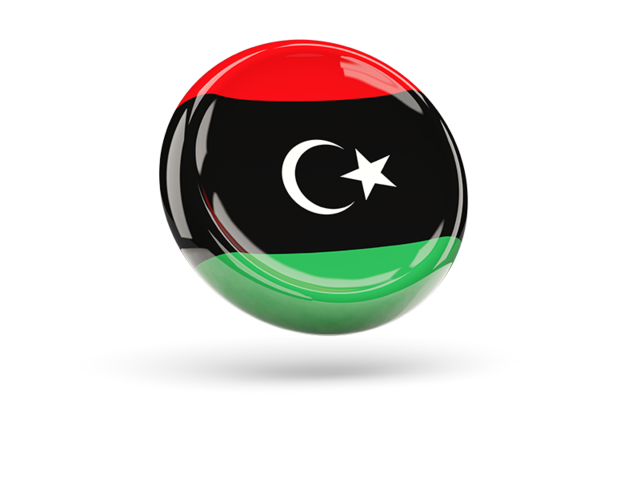 Блестящая круглая иконка. Скачать флаг. Ливия