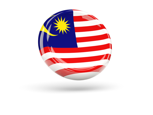 Блестящая круглая иконка. Скачать флаг. Малайзия