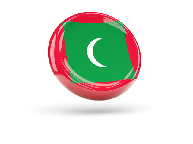 Блестящая круглая иконка. Скачать флаг. Мальдивы