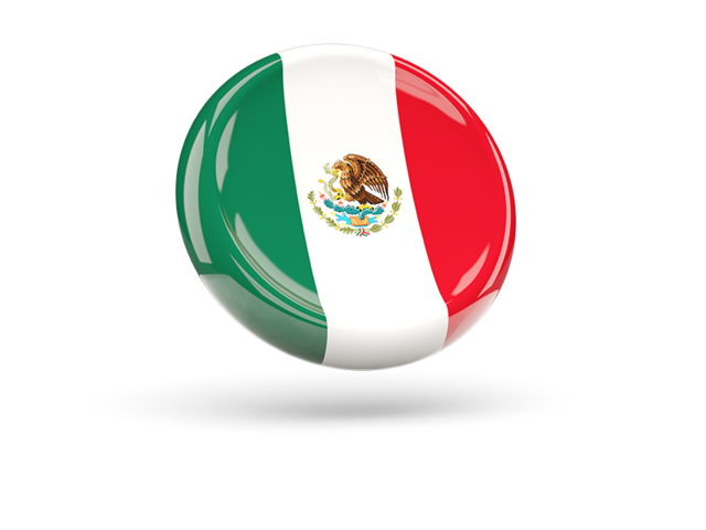 Блестящая круглая иконка. Скачать флаг. Мексика