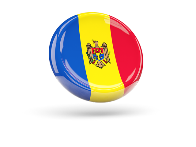 Блестящая круглая иконка. Скачать флаг. Молдавия