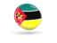 Mozambique. Shiny round icon. Download icon.