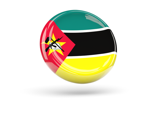 Блестящая круглая иконка. Скачать флаг. Мозамбик