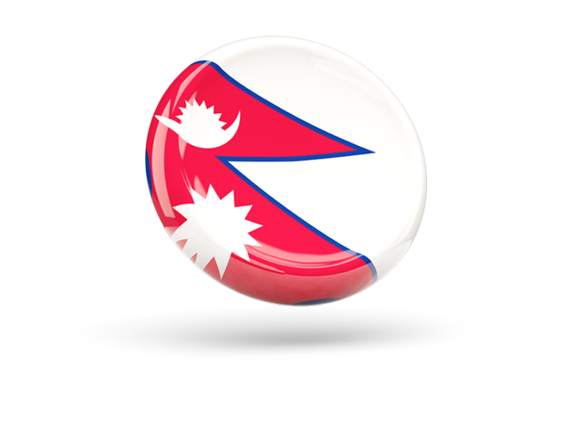 Блестящая круглая иконка. Скачать флаг. Непал