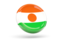 Niger. Shiny round icon. Download icon.