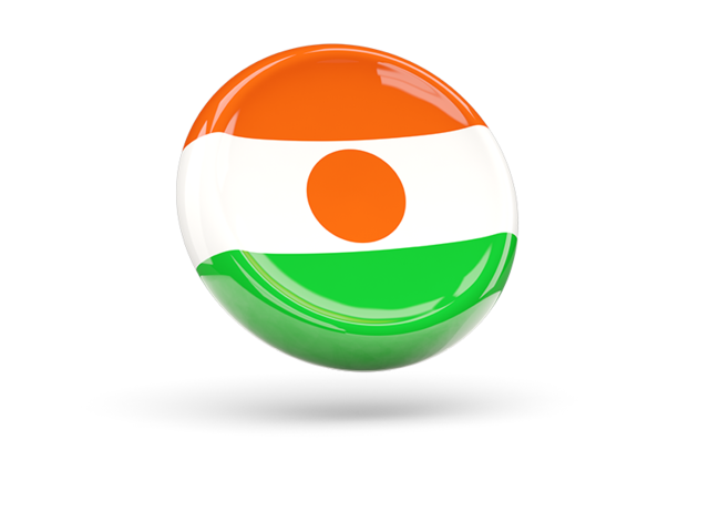 Shiny round icon. Download flag icon of Niger at PNG format