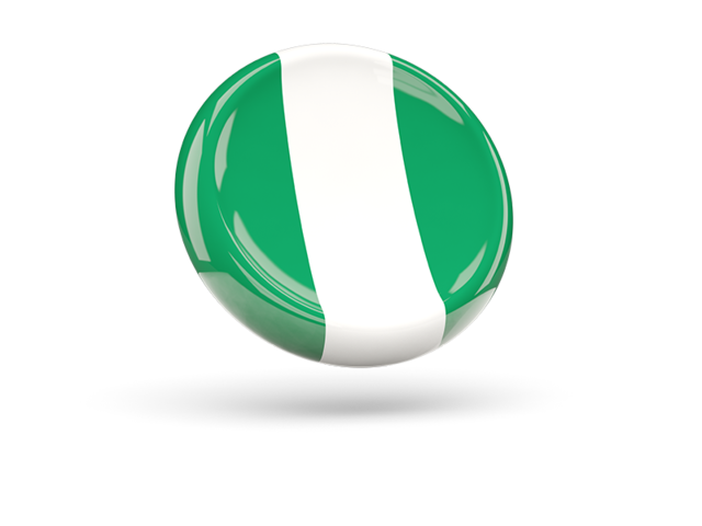 Shiny round icon. Download flag icon of Nigeria at PNG format