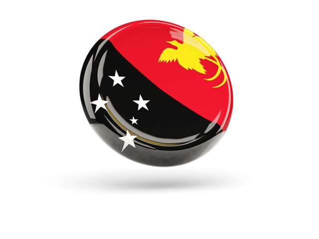 Блестящая круглая иконка. Скачать флаг. Папуа — Новая Гвинея