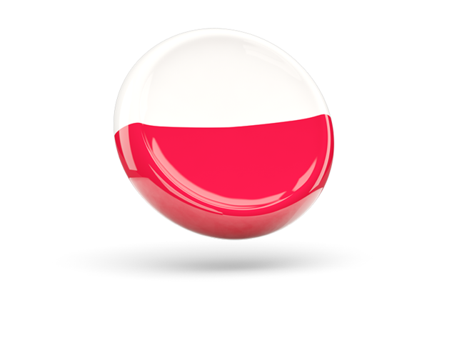 Shiny round icon. Download flag icon of Poland at PNG format