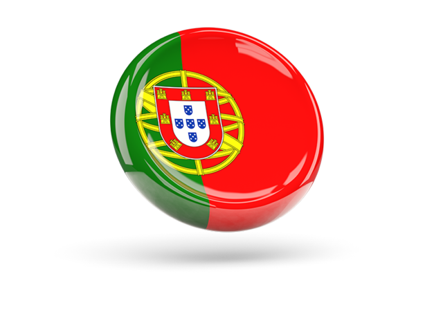 Блестящая круглая иконка. Скачать флаг. Португалия