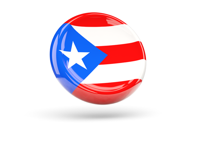 Блестящая круглая иконка. Скачать флаг. Пуэрто-Рико