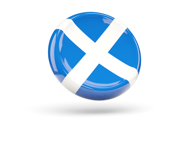 Блестящая круглая иконка. Скачать флаг. Шотландия