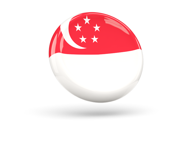 Блестящая круглая иконка. Скачать флаг. Сингапур