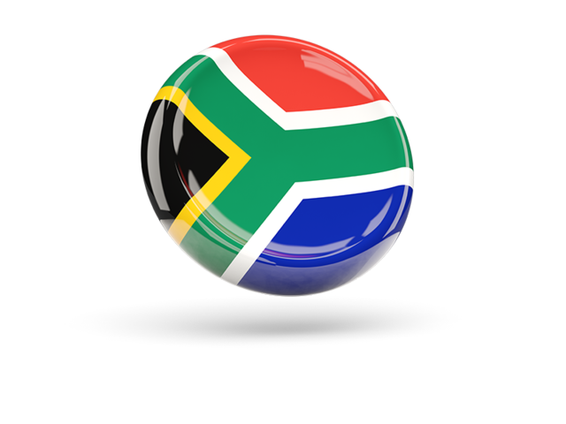 Блестящая круглая иконка. Скачать флаг. ЮАР