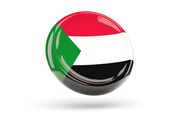 Блестящая круглая иконка. Скачать флаг. Судан