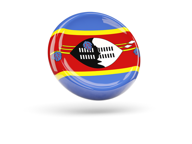 Блестящая круглая иконка. Скачать флаг. Свазиленд