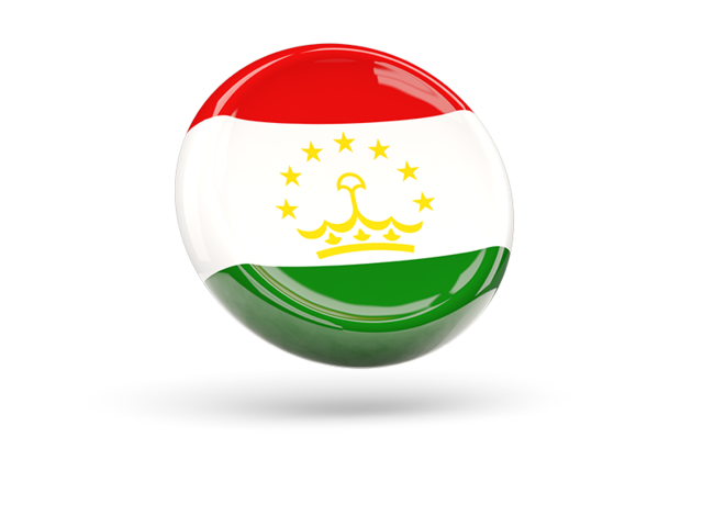 Блестящая круглая иконка. Скачать флаг. Таджикистан