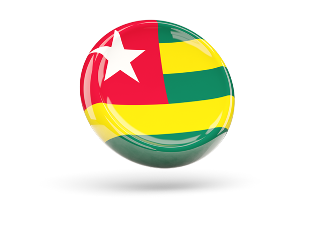 Shiny round icon. Download flag icon of Togo at PNG format