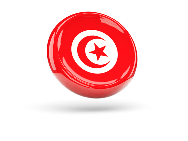 Блестящая круглая иконка. Скачать флаг. Тунис